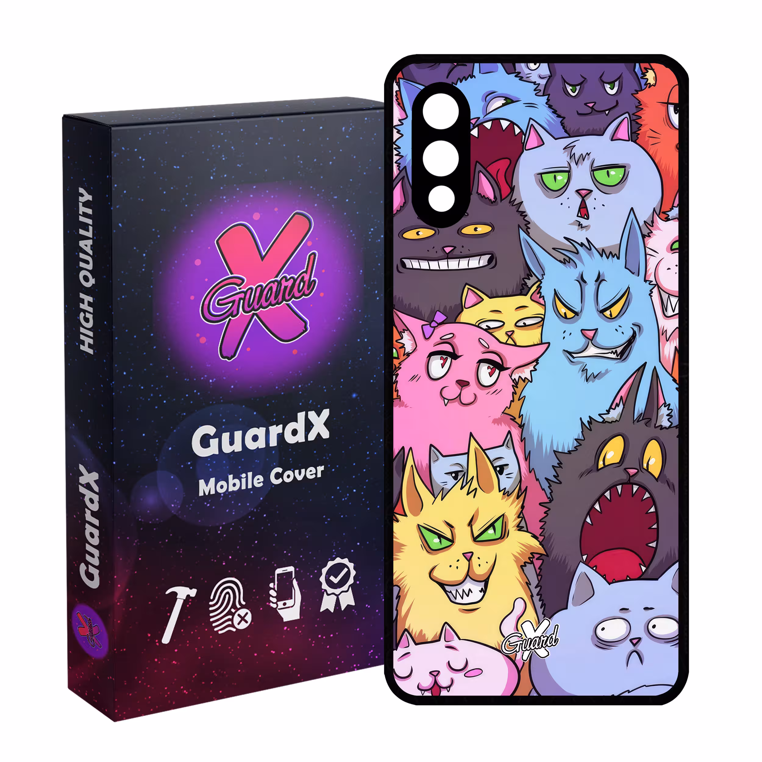 کاور گارد ایکس طرح گربه مدل Glass10578 مناسب برای گوشی موبایل سامسونگ Galaxy A02 / M02