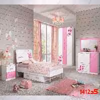 سرویس خواب جوان و نوجوان کد1412 شامل تخت -کمد -میزارایش – پاتختی