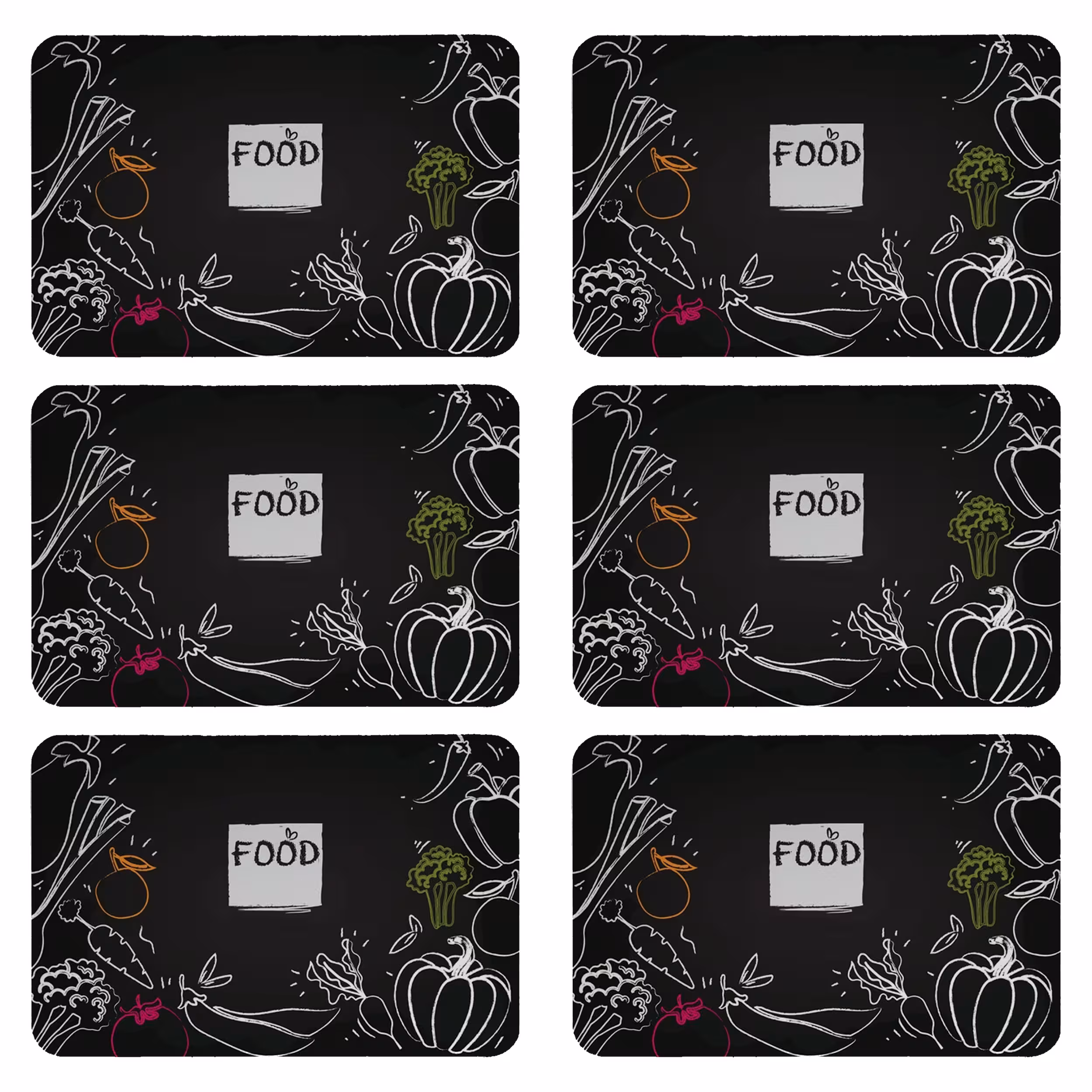 زیربشقابی طرح فود کد 8254 بسته 6 عددی