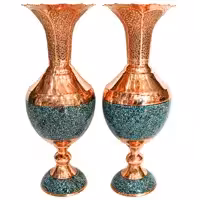 گلدان فیروزه کوبی مدل لب قلم کد M37 بسته 2 عددی