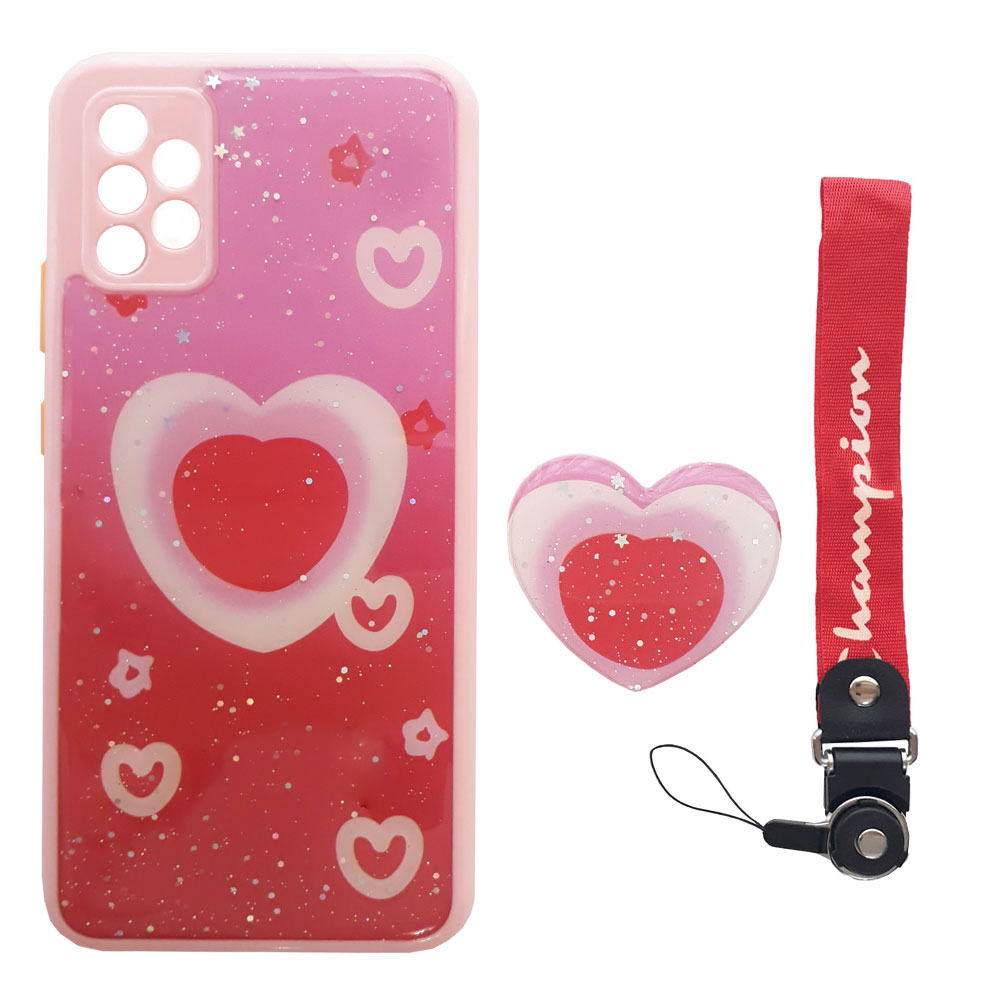 کاور کد A7220 مناسب برای گوشی موبایل سامسونگ Galaxy A52 4G / A52 5G به همراه پایه نگهدارنده و بند