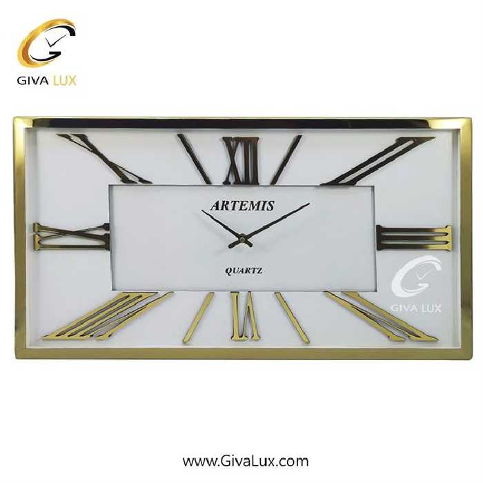 ساعت دیواری اورجینال آرتمیس آلیاژ فلزی طلایی| کد رفرنس 20005، مدل: 2027GoldWhite