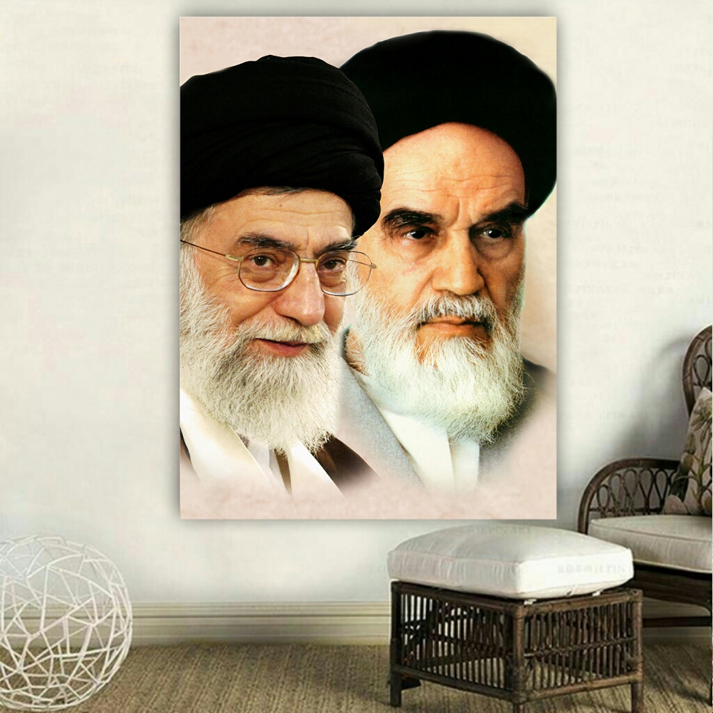 تابلو بوم طرح رهبر معظم و امام خمینی (ره) مدل SDB412