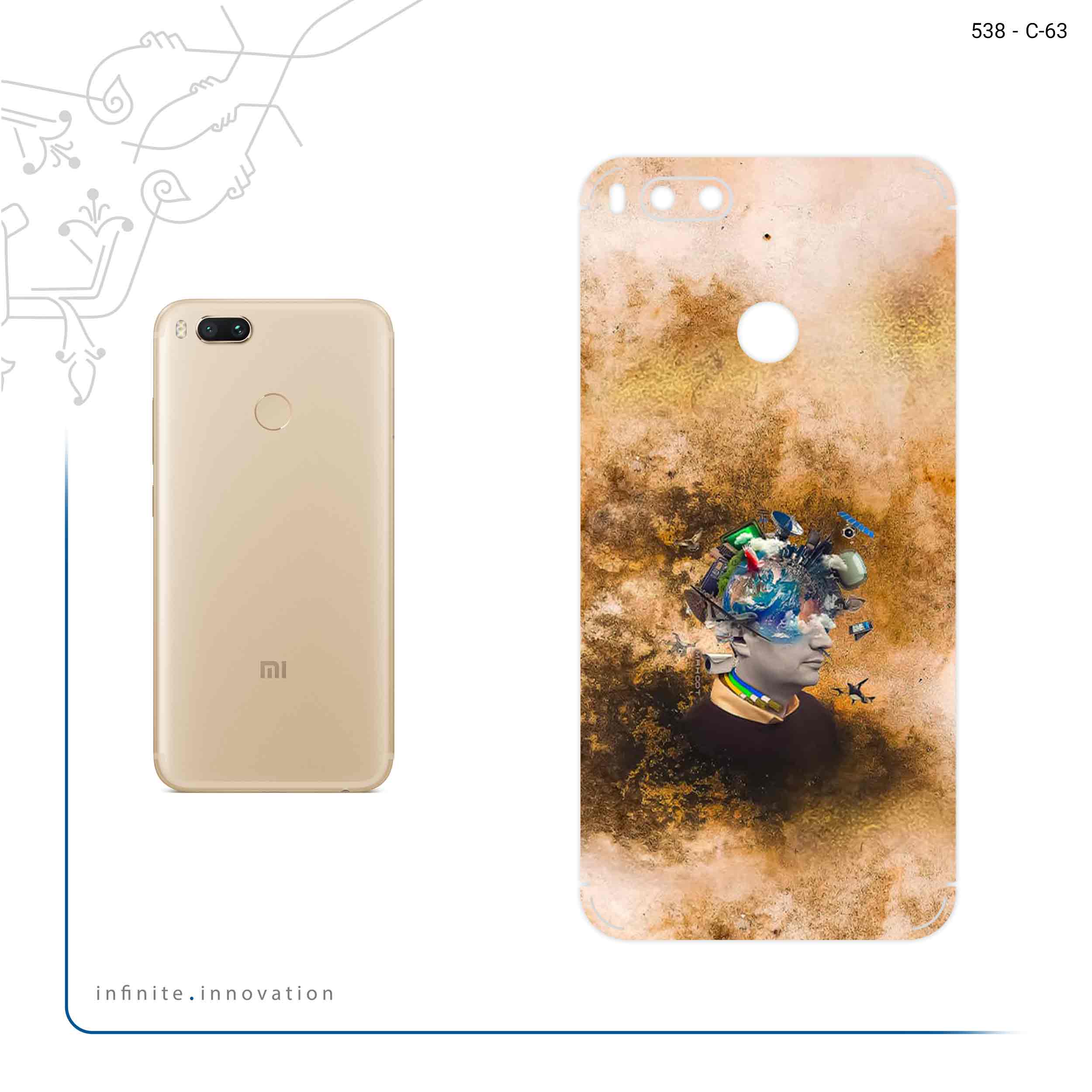 برچسب پوششی ماهوت مدل Collage of surreal Portrait of Men مناسب برای گوشی موبایل شیائومی Mi A1