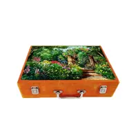 جعبه هدیه چوبی مدل چمدان طرح طبیعت کد WSL528