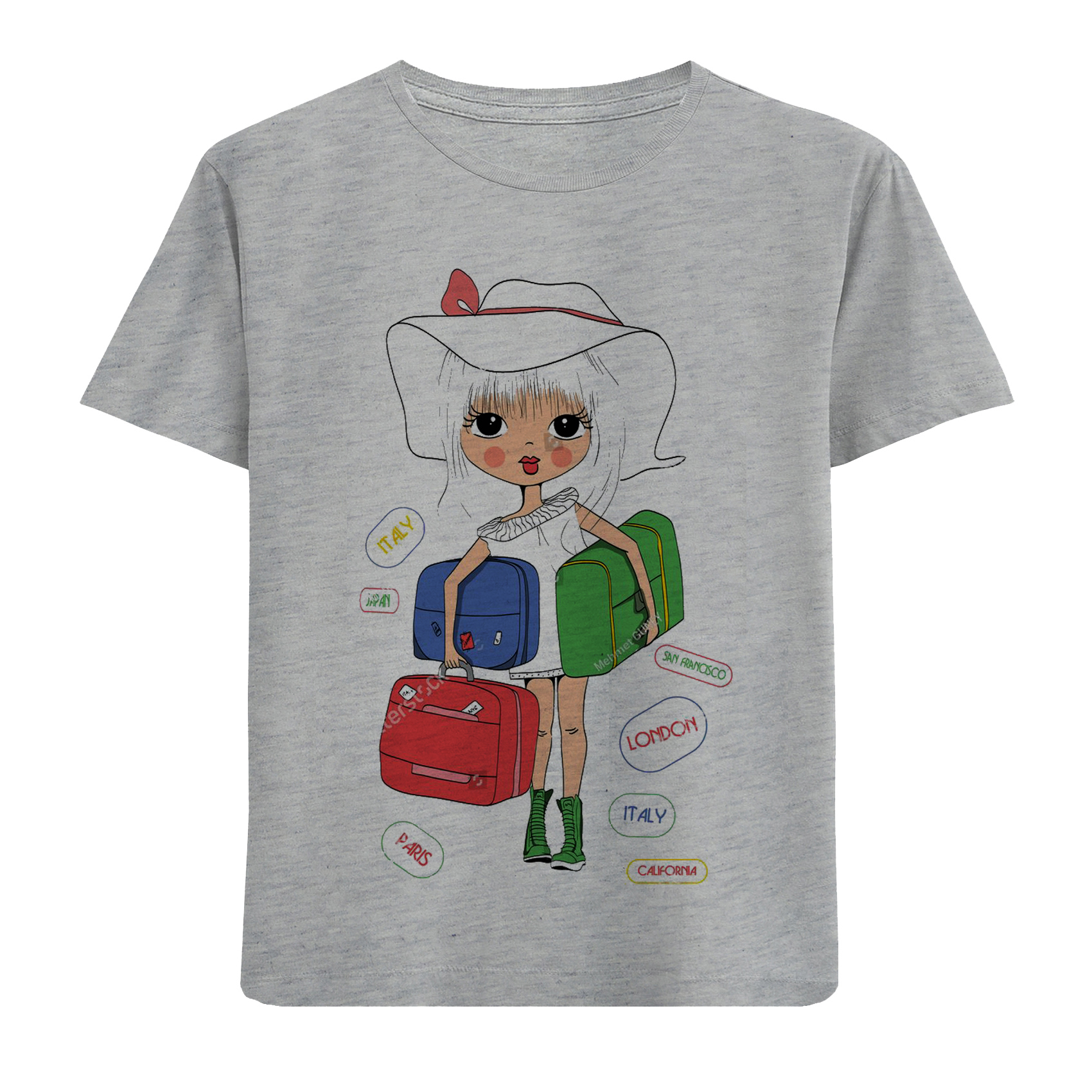 تی شرت آستین کوتاه بچگانه مدل دختر F295