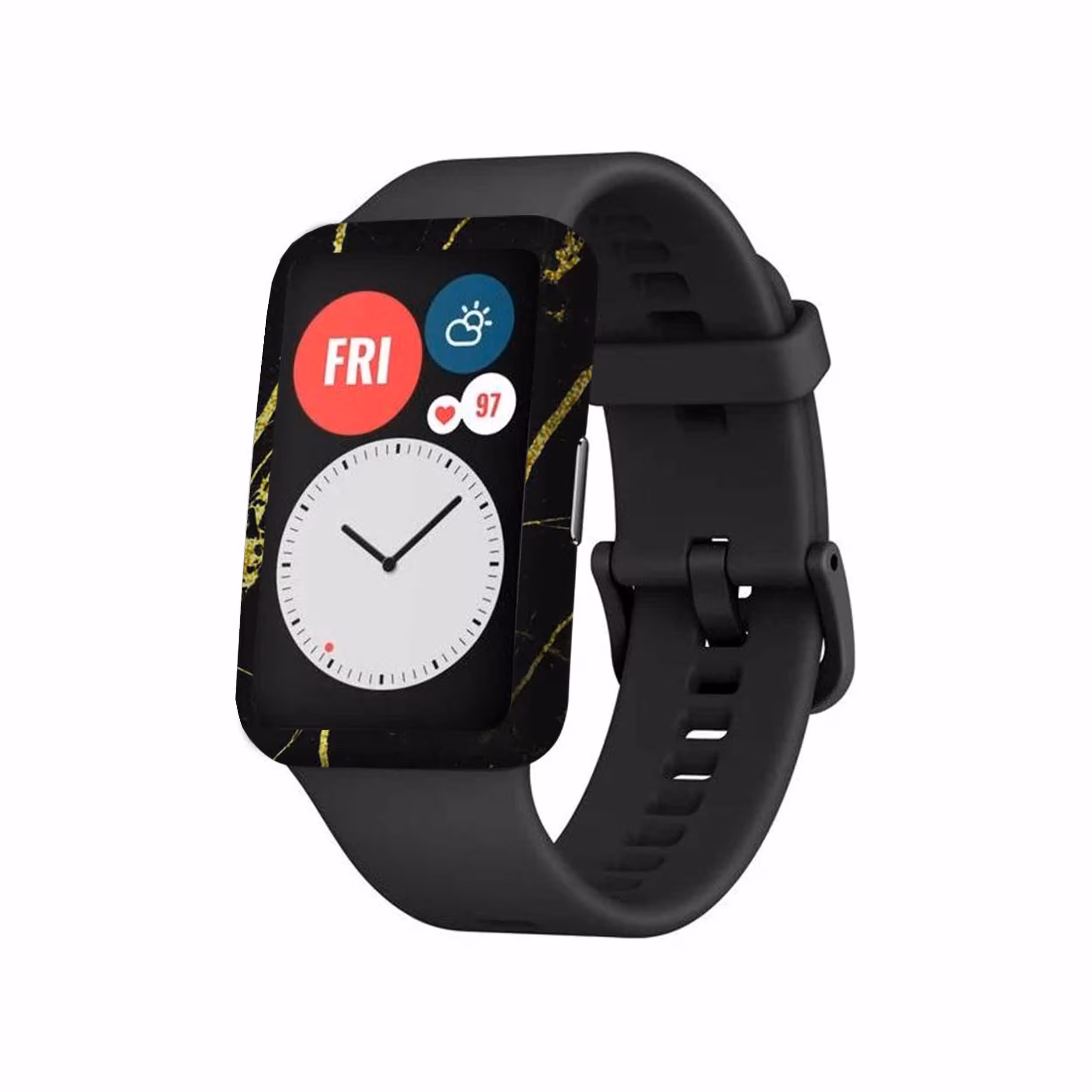 برچسب ماهوت طرح Graphite Gold Marble مناسب برای ساعت هوشمند هوآوی Watch Fit