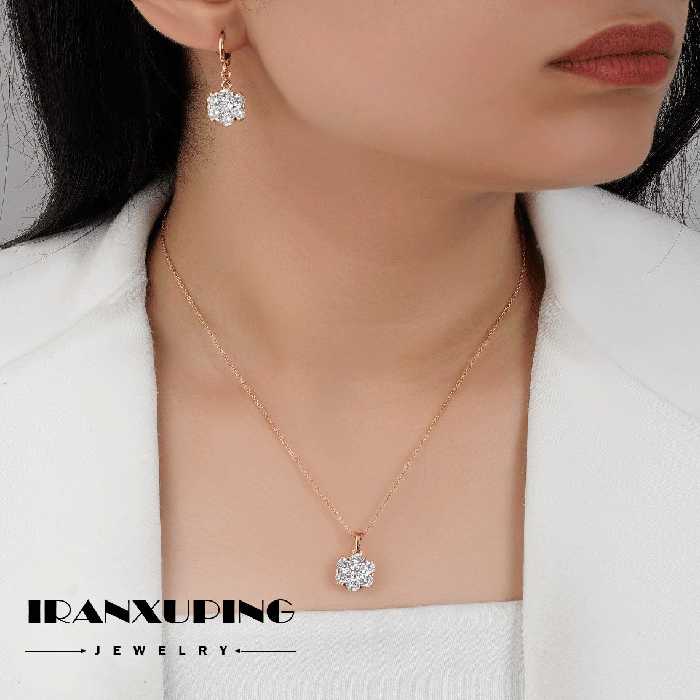 نیم ست بدون زنجیر ژوپینگ اصل با روکش طلا 24 عیار کد XPH46226