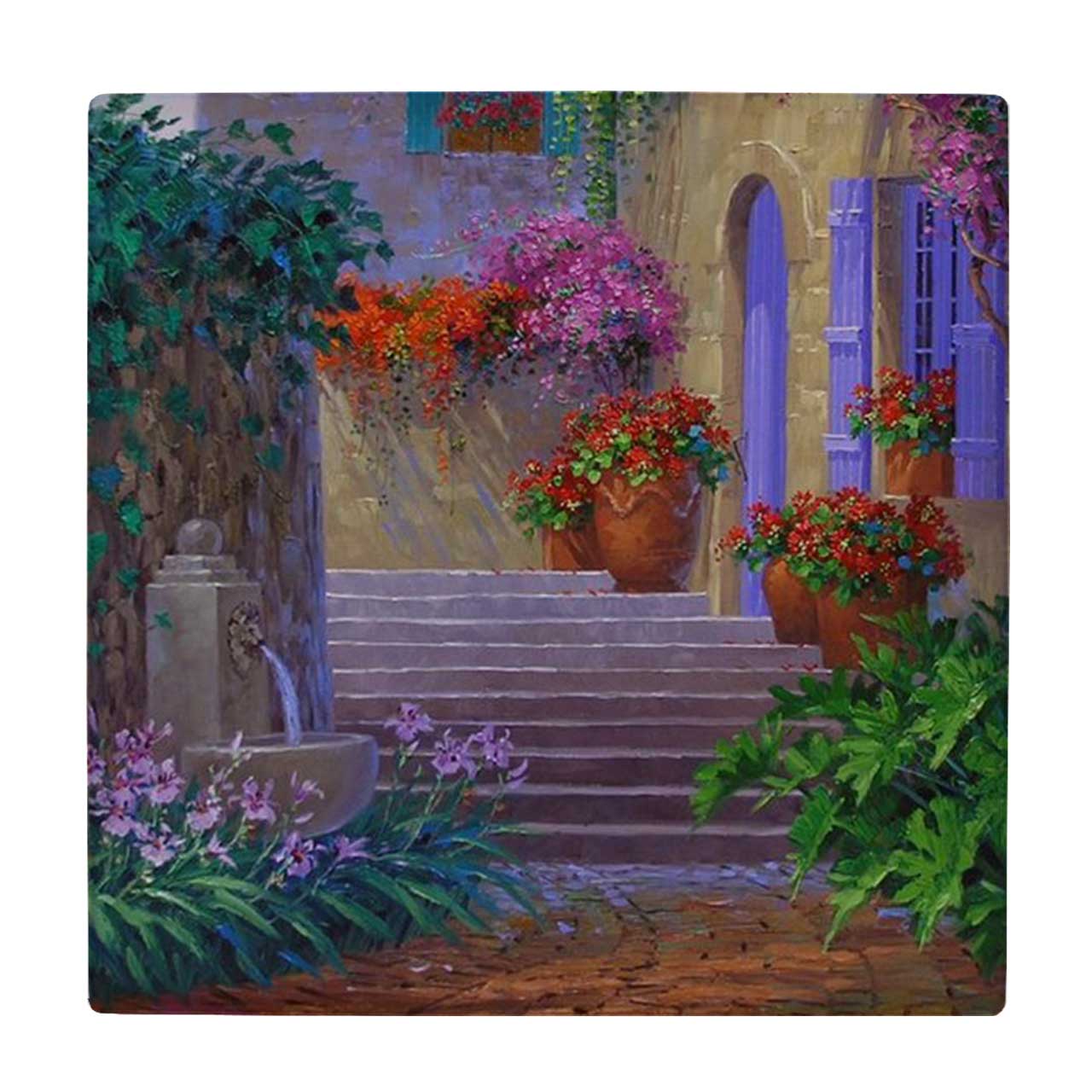   کاشی طرح نقاشی خانه سنتی و قدیمی کد wk4278