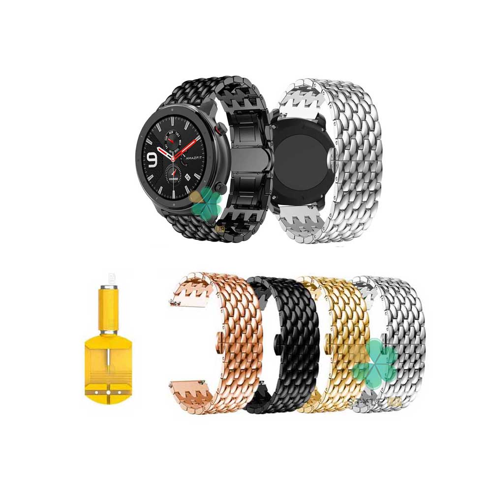 بند ساعت شیائومی Xiaomi Amazfit GTR Lite مدل فلزی طرح دراگون