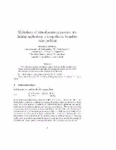 خرید و دانلود نسخه کامل کتاب Multiplicity of critical points in presence of a linking application to a superlinear boundary value problem