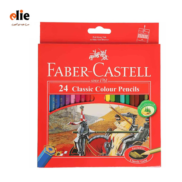 مداد رنگی 24 رنگ فابر کاستل جعبه مقوایی