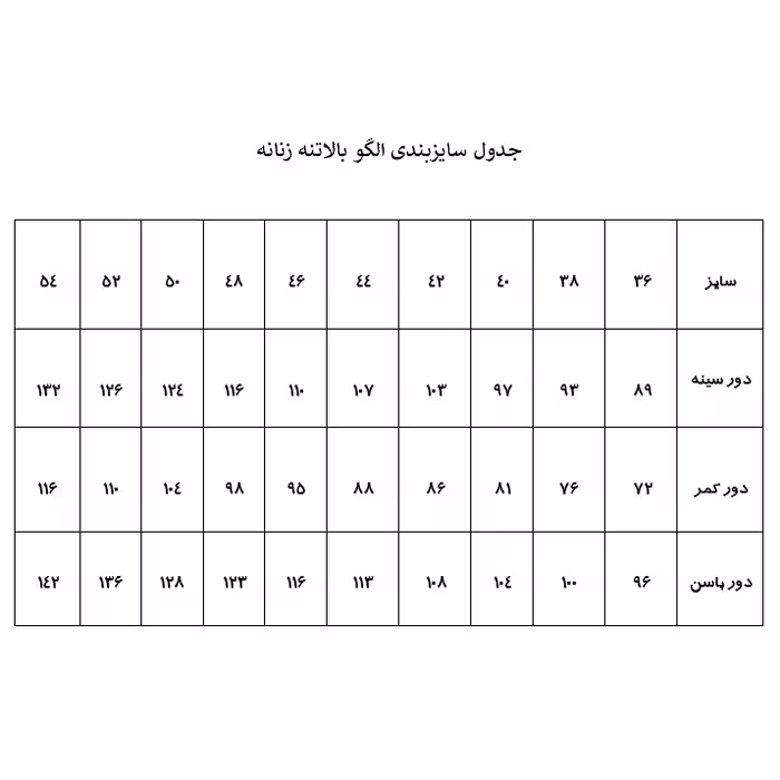الگوی خیاطی بالاتنه و آستین زنانه متد abm کد 110 مجموعه 10 عددی