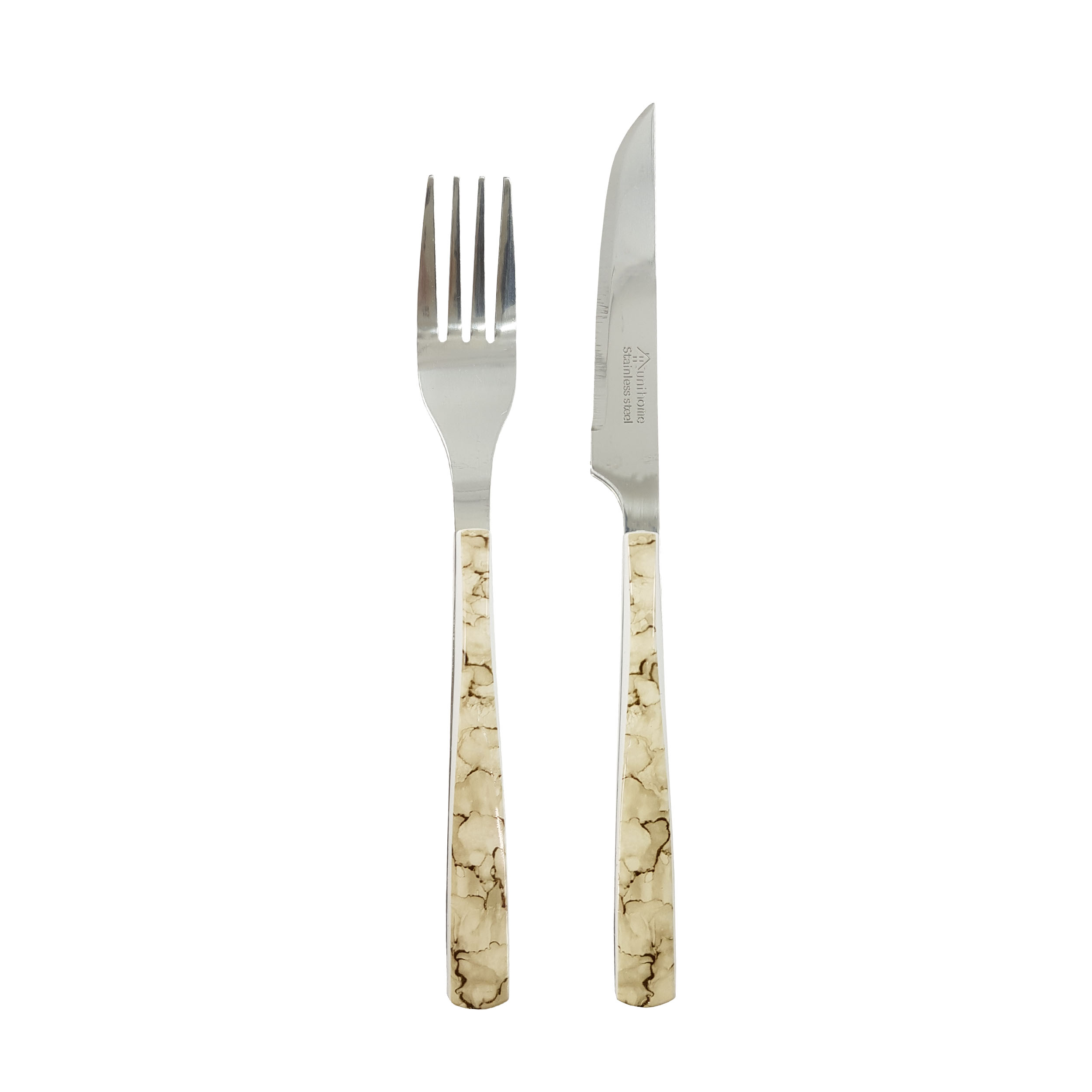 ست کارد و چنگال میوه خوری 12 پارچه یونی هوم طرح سنگ کد 14