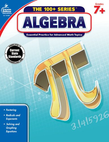 خرید و دانلود نسخه کامل کتاب The 100  Series: Grades 7  Algebra: Essential Practice for Advanced Math Topics