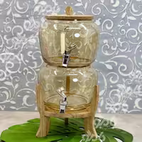 کلمن 2 طبقه چوب شیشه ای اولگا