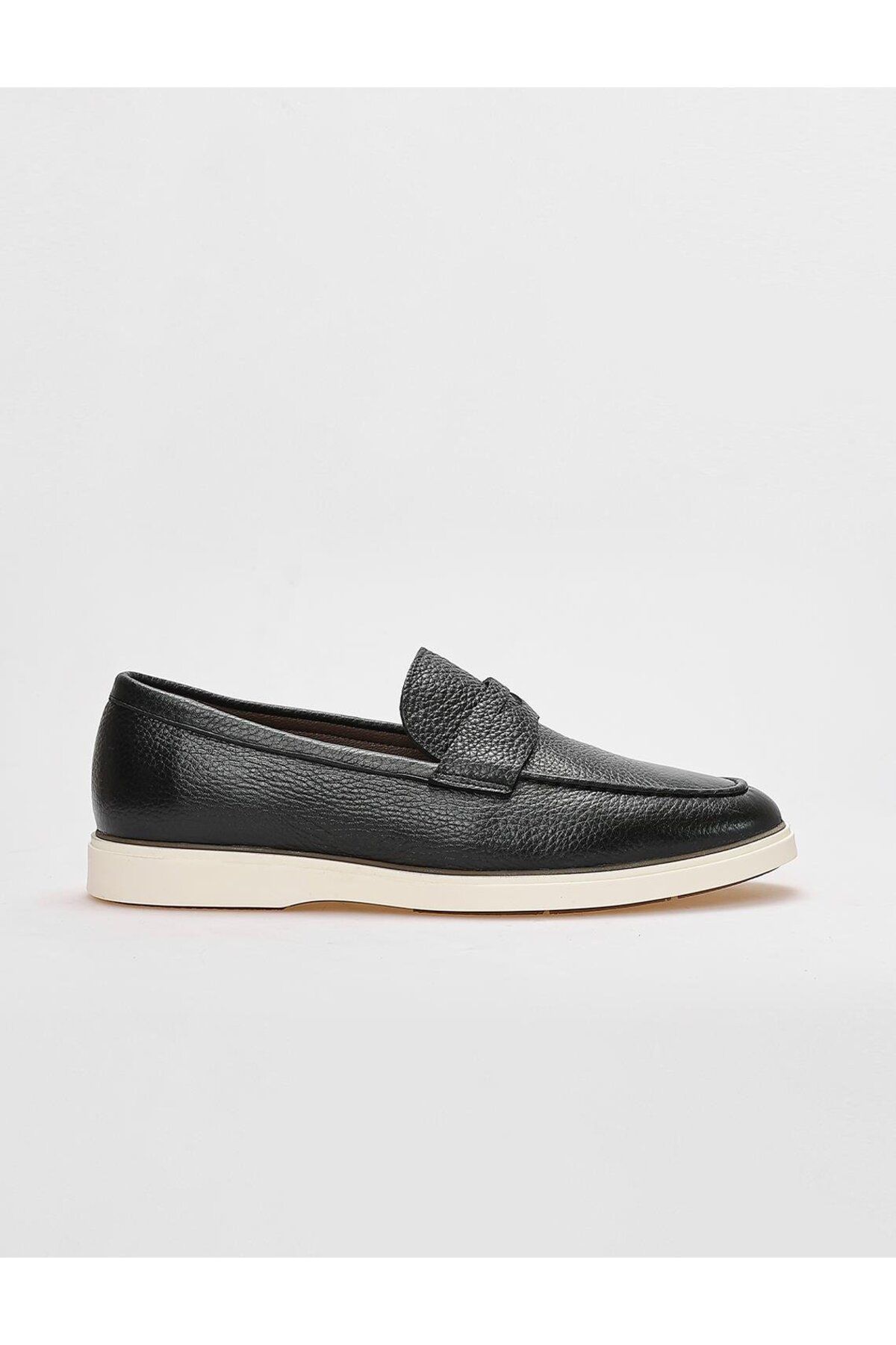 کفش های کژوال مشکی مردانه سیاه روزانه چرمی اورجینال Cabani