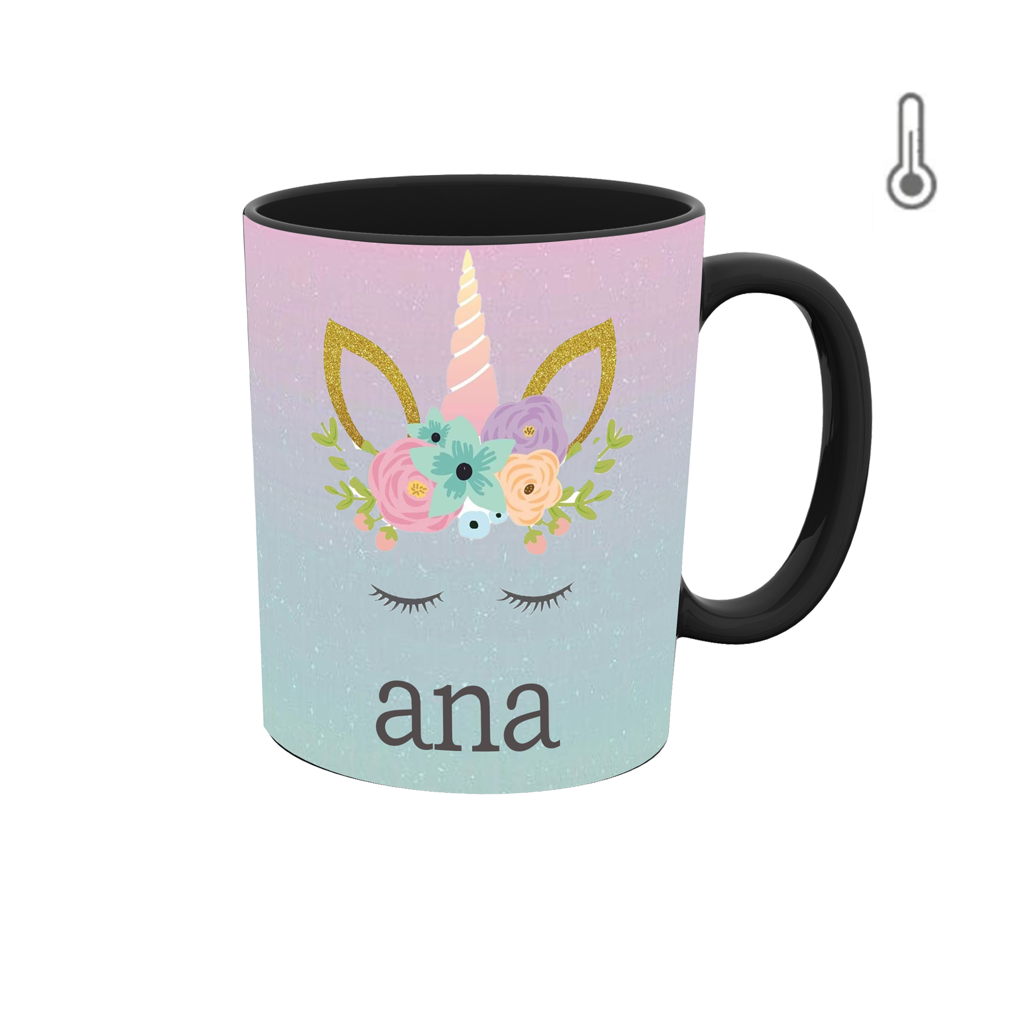 ماگ حرارتی طرح اسم آنا مدل unicorn یونیکورن