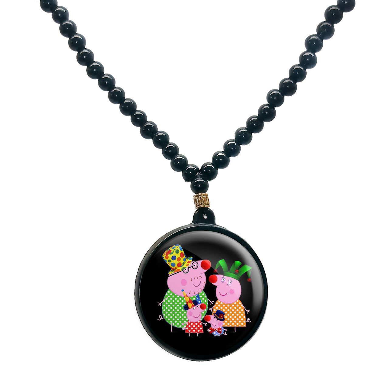 گردنبند پرمانه طرح پپاپیگ کد pmd.1234مدل دو طرفه