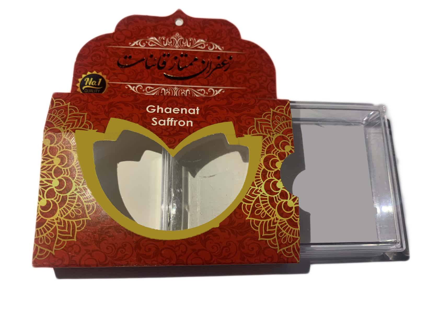 قوطی مستطیل زعفران  کشویی (قرمز یک مثقال)