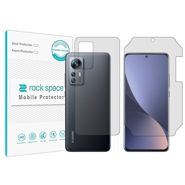 گلس محافظ صفحه نمایش و پشت گوشی شیائومی 12S مدل نانو هیدروژل شفاف برند راک اسپیس کد MS