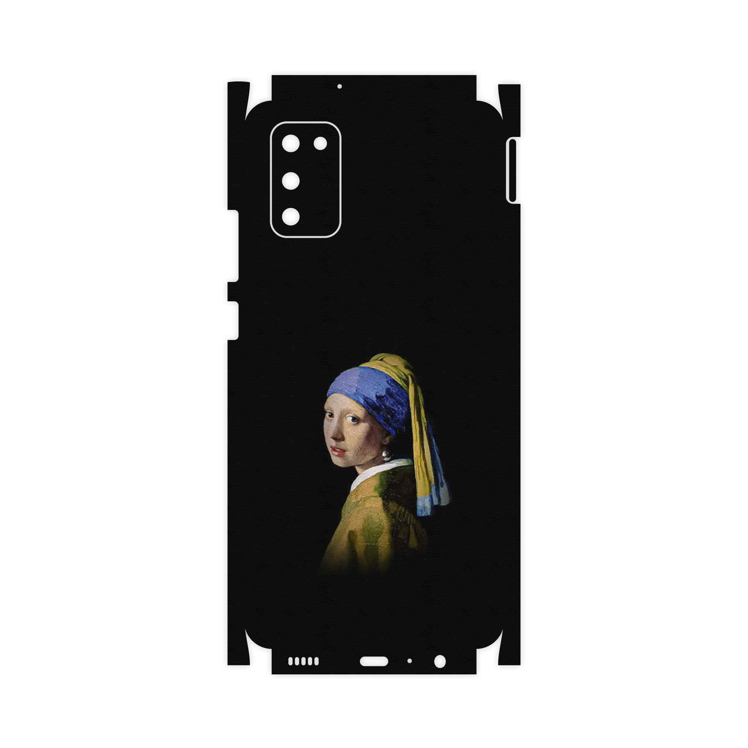 برچسب پوششی ماهوت مدل Girl with a Pearl Earring of Vermeer-FullSkin مناسب برای گوشی موبایل سامسونگ Galaxy M02s