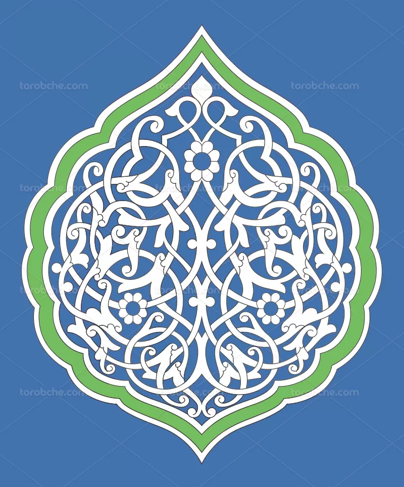 وکتور ترنج تذهیب سفید | گرافیک با طعم تربچه