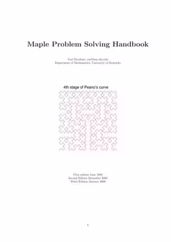 خرید و دانلود نسخه کامل کتاب Maple Problem Solving Handbook