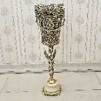 سطل و جا دستمال کاغذی برنزی مدل گل رز فرشته کد 1763s  ( سطل و جادستمال برنجی )