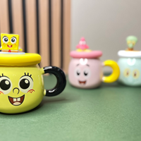 ماگ سرامیکی باب اسفنجی با درب سیلیکونی