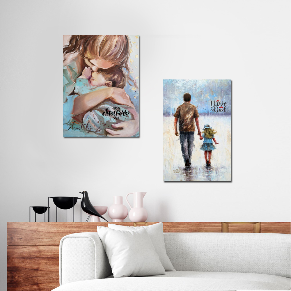 تابلو شاسی مدل روز پدر و مادر مبارک طرح 231524 مجموعه 2 عددی 