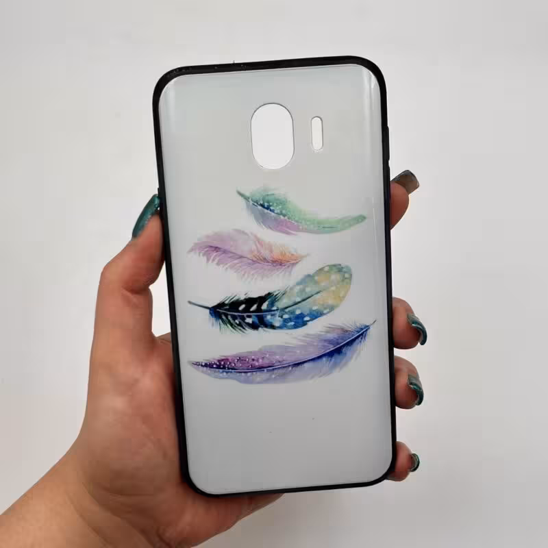 قاب گوشی Galaxy J4 2018 (J400) سامسونگ دور ژله ای طرح پر چند رنگ کد 84849
