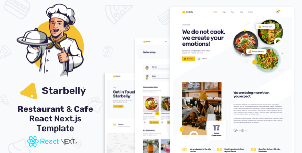دانلود قالب رستوران Starbelly React NextJS