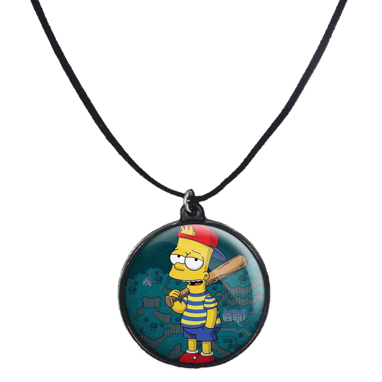 گردنبند پرمانه طرح سیمپسون ها کد pmb.21334 مدل دو طرفه