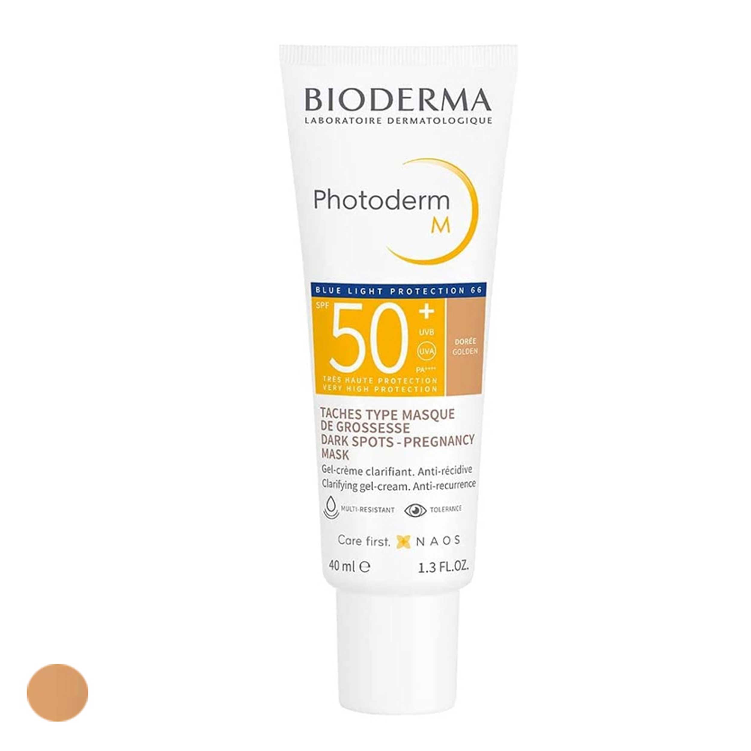 ژل کرم ضد آفتاب رنگی بایودرما SPF50 مدل Photoderm M 50  مناسب انوع پوست حجم 40 میلی لیتر