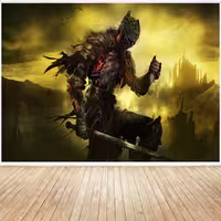 تابلو شاسی مدل گیمینگ طرح پوستر بازی کامپیوتر ی دارک سولز dark souls کد 1091 | دنیای قاب