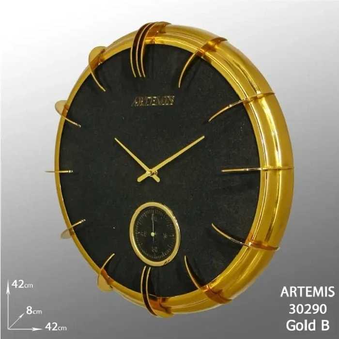 ساعت دیواری آرتمیس کد 30290 Gold Black طلایی مشکی