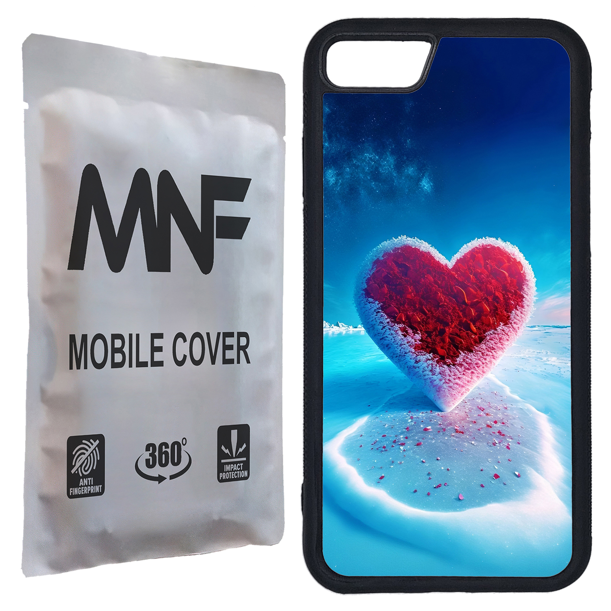 کاور ام ان اف طرح قلب یخی کد P-041 مناسب برای گوشی موبایل اپل iPhone 7 / 8