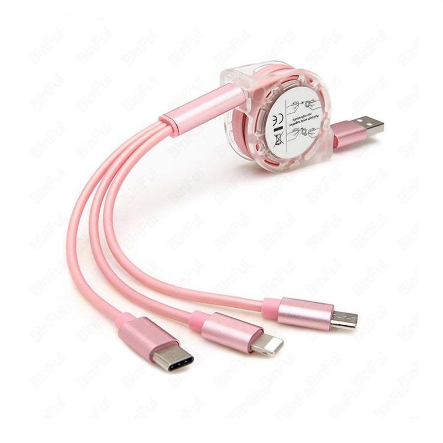 کابل فست شارژ USB جمع شو 3in1