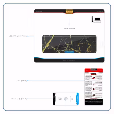 برچسب پوششی ماهوت مدل Graphite-Gold-Marble مناسب برای تبلت مایکروسافت Surface 2 RT 2013