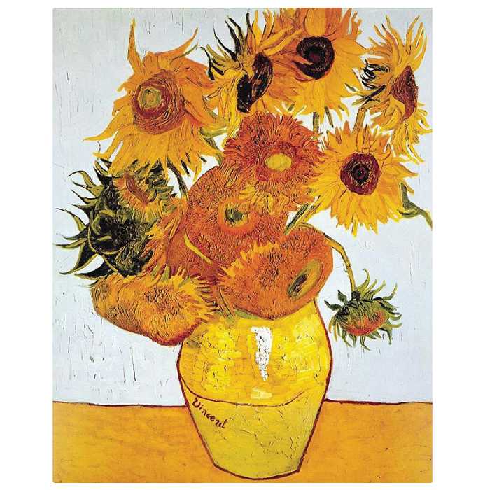 تابلو نقاشی طرح گل های آفتابگردان ونگوگ کد 1023