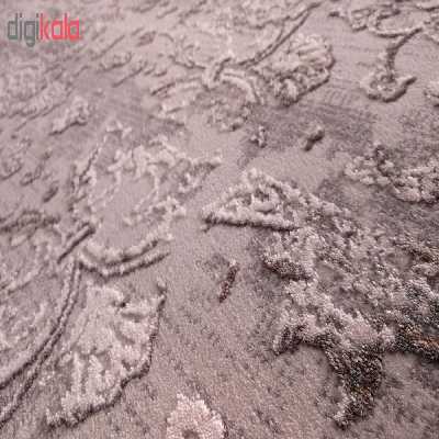 فرش ماشینی زمرد مشهد طرح پتینه کد TA108 زمینه طوسی