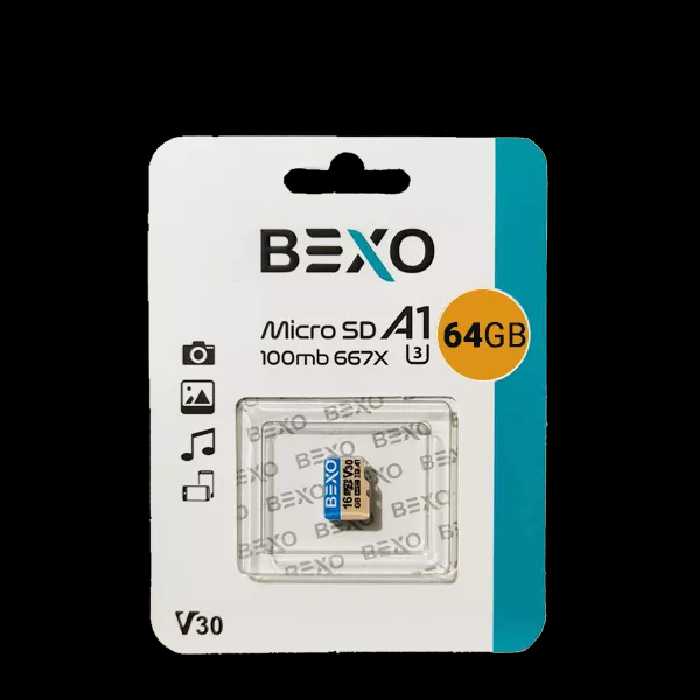 کارت حافظه MicroSD-ADP UHS-I U3 A1  بکسو سرعت 100 مگابایت ظرفیت 64 گیگابایت
