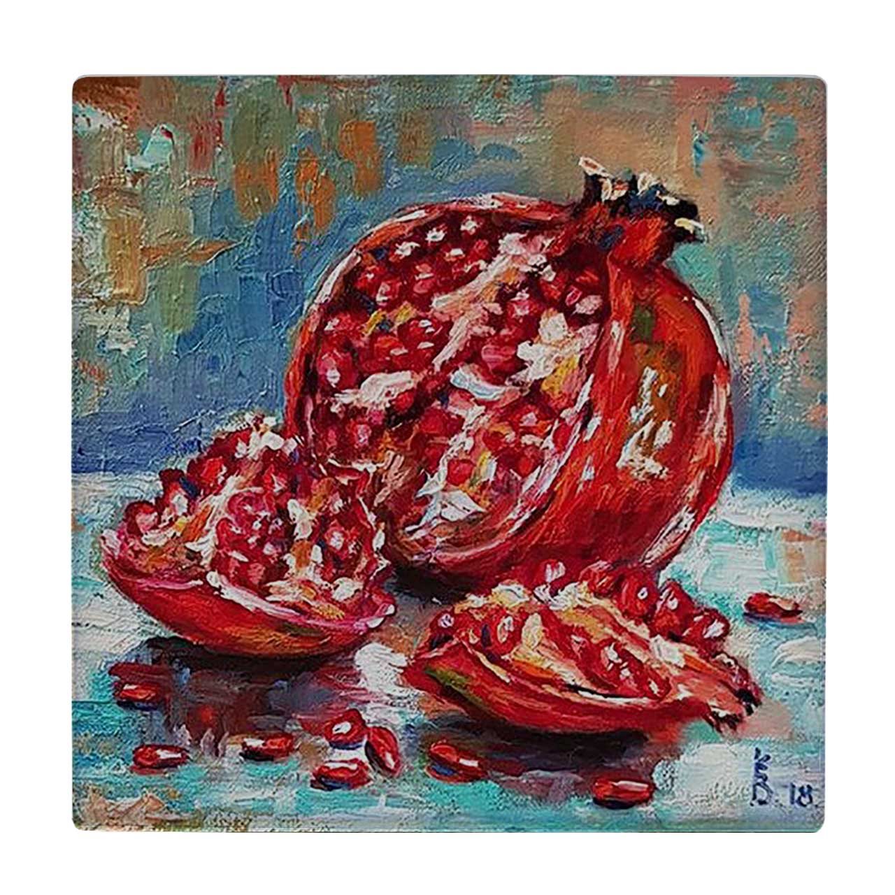 کاشی طرح نقاشی انار مدل لوحی کد klh1455