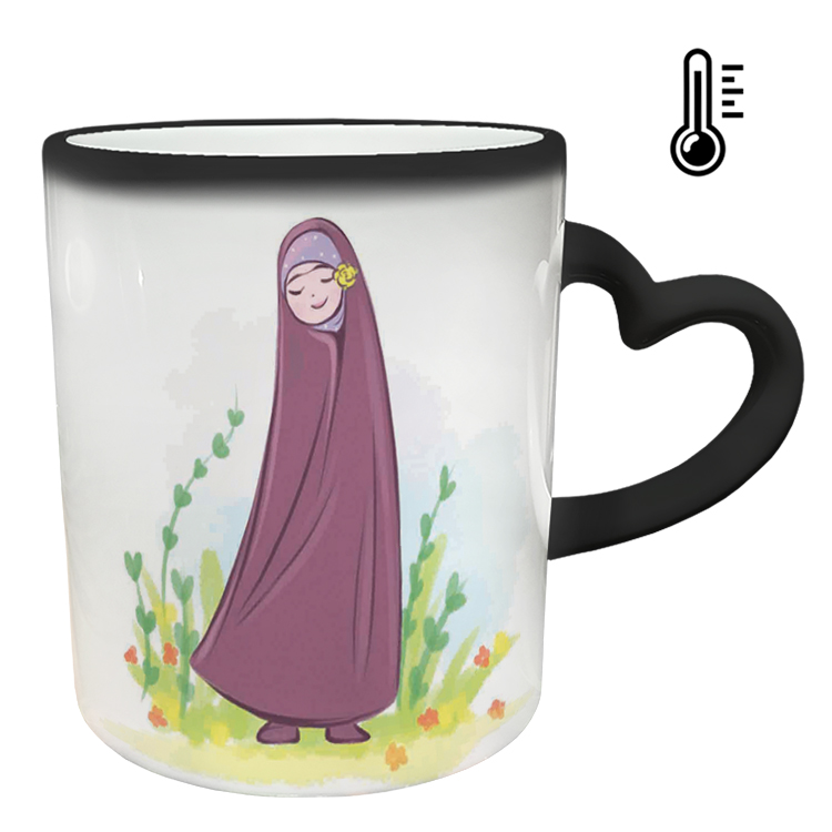 ماگ حرارتی مدل دسته قلبی طرح عاشقانه کد 256