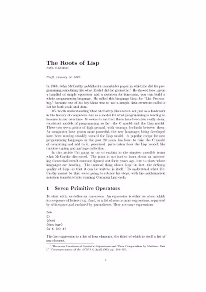 خرید و دانلود نسخه کامل کتاب The Roots of LISP