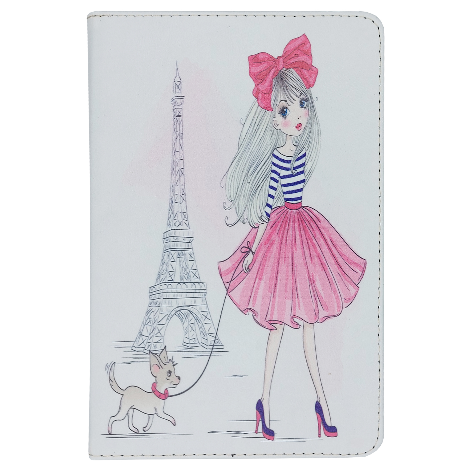 کیف کلاسوری طرح دختر فانتزی و برج ایفل کد TB272 مناسب برای تبلت سامسونگ Galaxy Tab A 10.1 2019 T510 / T515