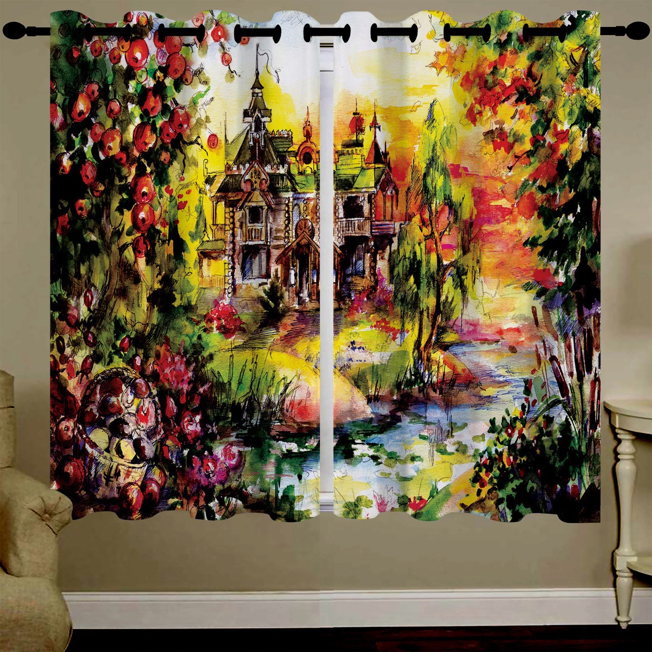 پرده مخمل رنس مدل C34-50040 ارتفاع 190 سانتی متر