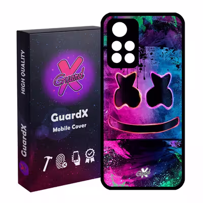 کاور گارد ایکس طرح Marshmello مدل Glass10028 مناسب برای گوشی موبایل شیائومی Poco M4 Pro 5G/Redmi Note 11T 5G/Redmi Note 11S 5G