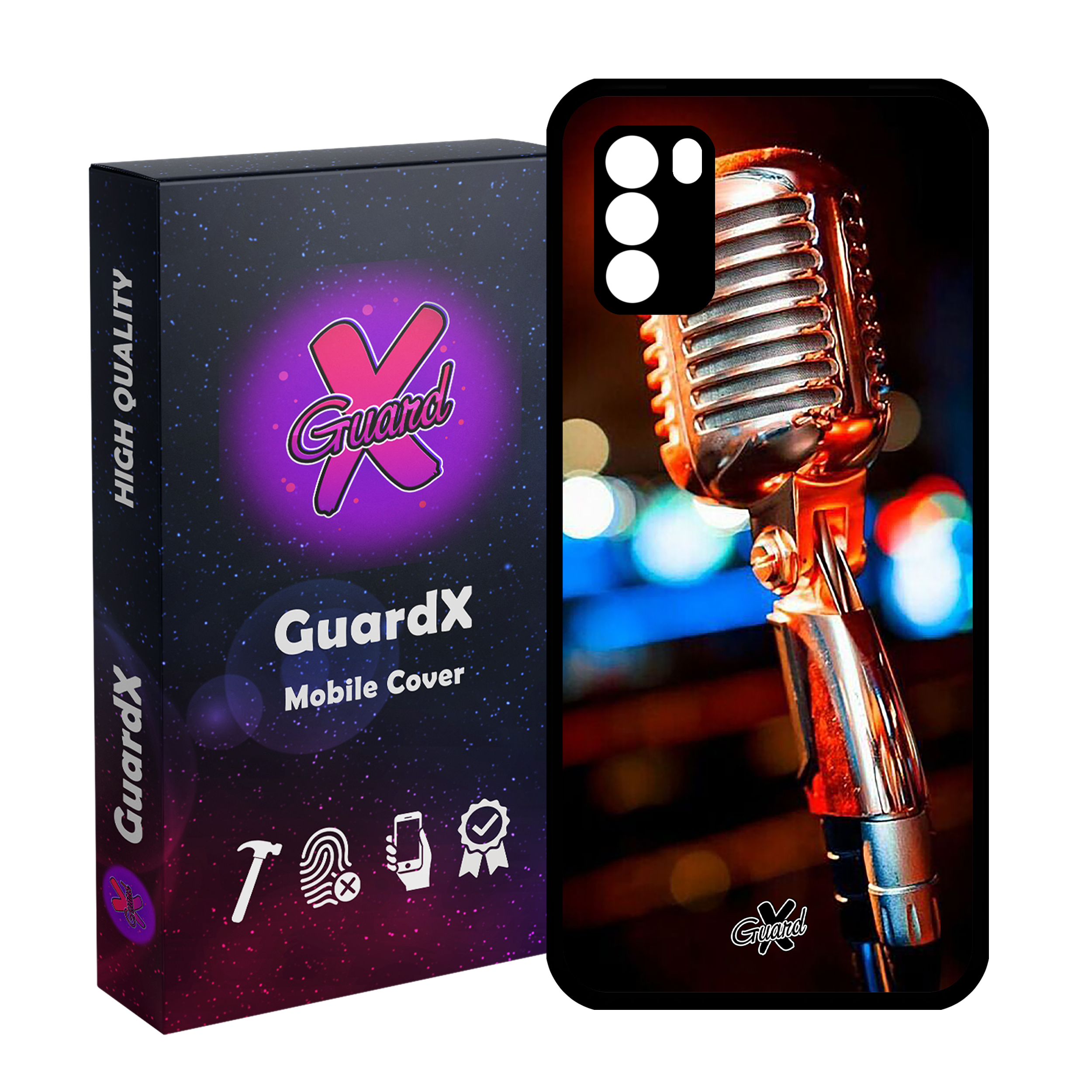 کاور گارد ایکس طرح میکروفون مدل Glass10259 مناسب برای گوشی موبایل شیائومی Poco M3